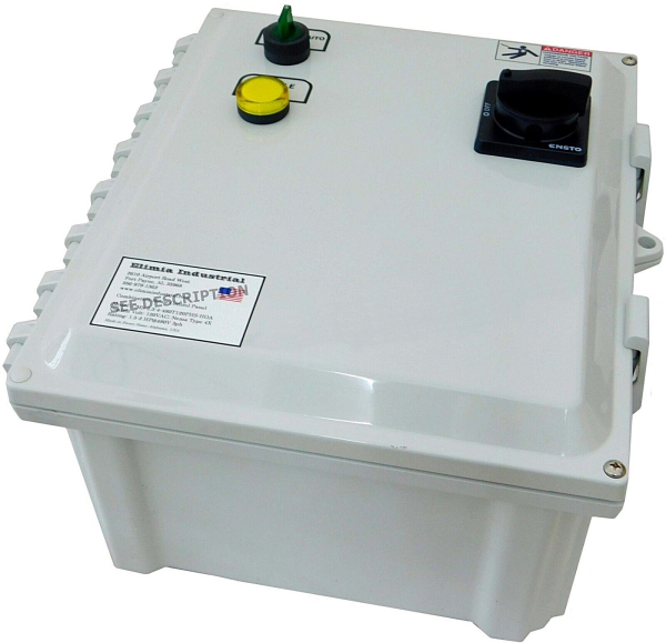 1/2 HP 230V 3PH Enclosed Motor Starter w/ Main Disconnect, Nema 4X HOA 120V Controls 