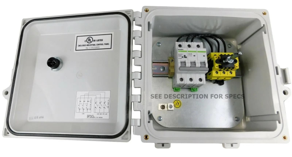 UL508 Circuit Breaker Disconnect Switch, Nema 4X Hinged, DS40N4X-CB