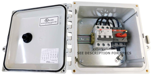 UL508 Circuit Breaker Disconnect Switch, Nema 4X Hinged, DS80N4X-CB